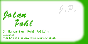 jolan pohl business card